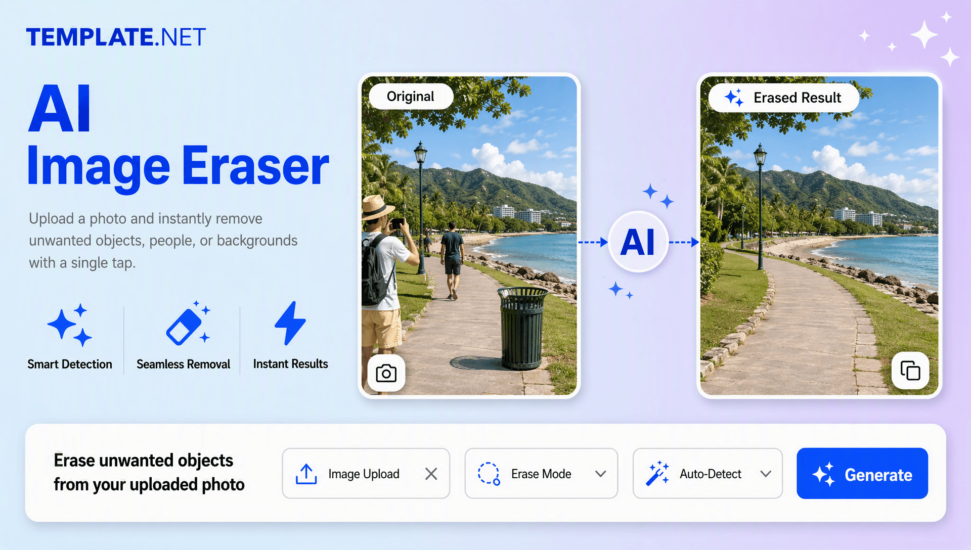 Free AI Image Eraser Online, Remove Unwanted Objects